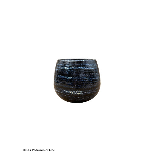Pot Cancale, terre cuite émaillée, coloris nuit ét