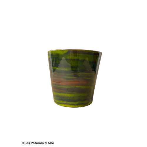Pot Odyssée en terre cuite émaillée, coloris forêt