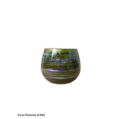 Pot Cancale en terre cuite émaillée, coloris forêt