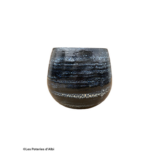 Pot Cancale, terre cuite émaillée, coloris nuit ét