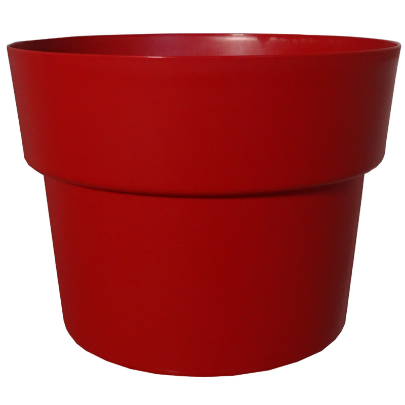 Pot rond CocoriPot, coloris rubis - D. 38xH. 30cm