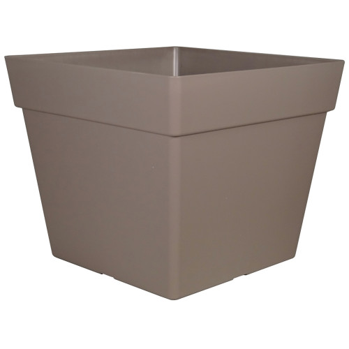 Pot carré Enzo 40, coloris Taupe, L. 39xl. 39xH. 3