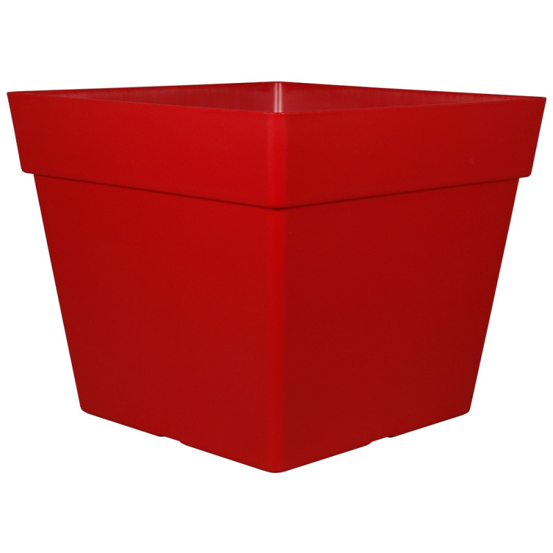 Pot carré Enzo 40, coloris Rubis - L. 39xl. 39xH.