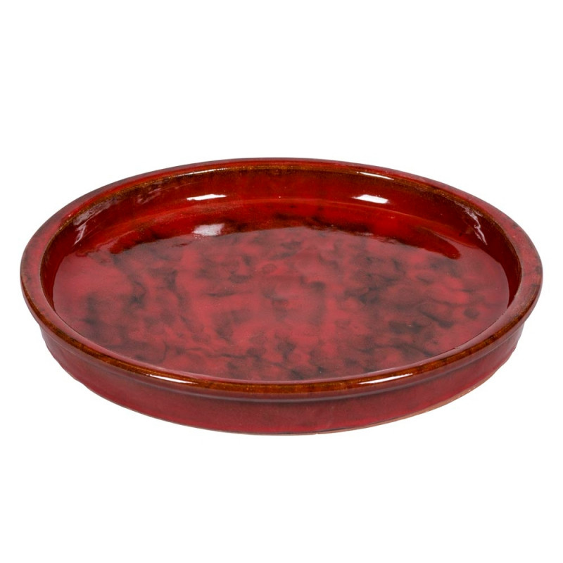Soucoupe en terre cuite émaillée SGH, rouge - D. 2