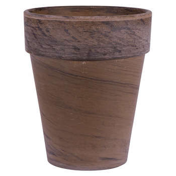Pot rond XL en terre cuite, basalt Ø 45 x H. 51 cm