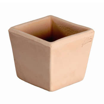 Petit pot carré en terre cuite L. 21 x l. 21 x H.