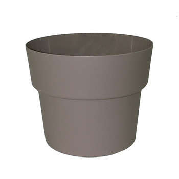 Pot Cocoripot rond en plastique taupe - D. 48 cm