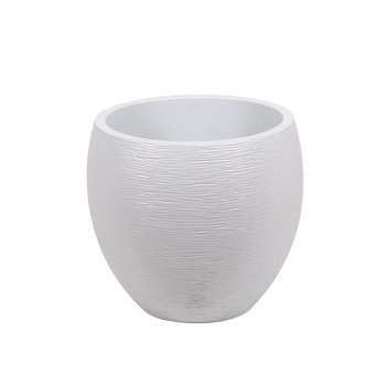 Pot Egg Graphit : blanc cérusé, d.50xh.45cm