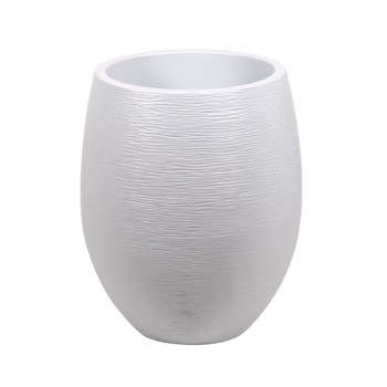 Pot Egg Graphit : blanc cérusé, d.50xh.60cm