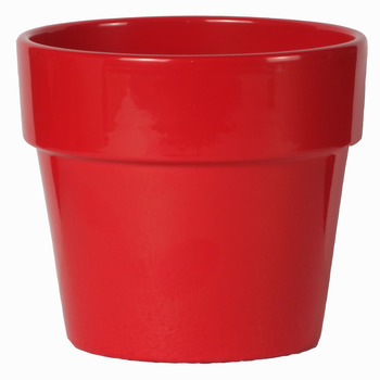 Pot Calima : céramique, rouge, D24xH22cm