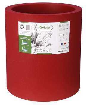 Bac granit rond : rouge, d.39cm