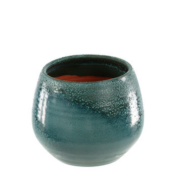 Pot Cancale: terre cuite, bleu, d.14xh.14cm