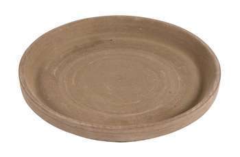 Soucoupe en grès, coloris marron - D. 18xH. 3cm