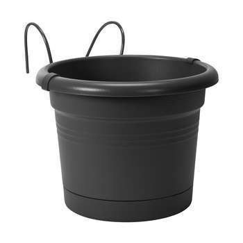 Pot Green Basics en polypropylène noir - 19,5x26,8