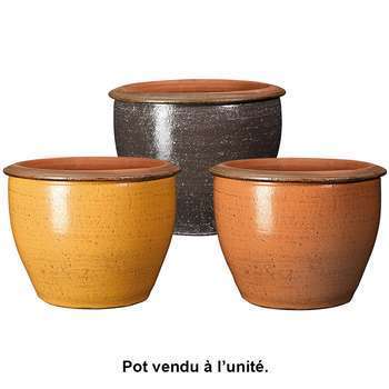 Pots de fleurs en terre cuite émaillée : Soucoupes et pots en terre cuite  émaillée pour balcon et terrasse - botanic®