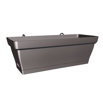 Jardinière : taupe, 49cm, soucoupe, support
