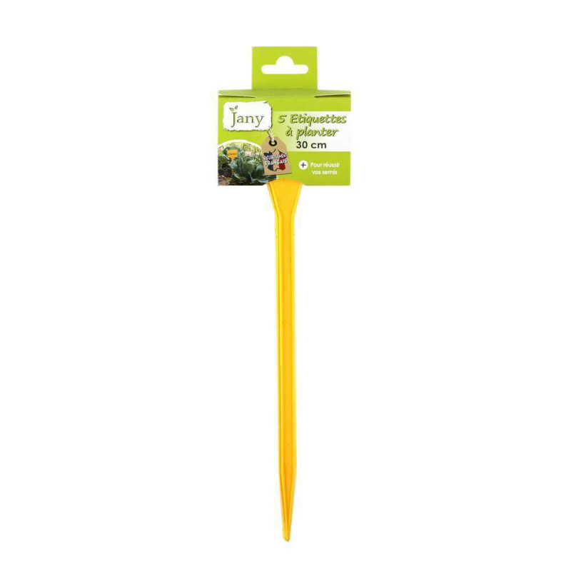 Lot De 5 Etiquettes 30 cm A Planter Jaune