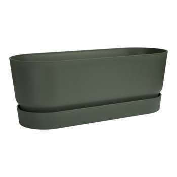 Jardinière greenville long en plastique vert - 49x
