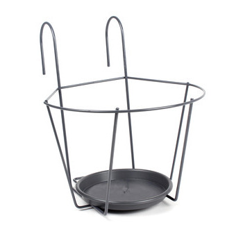 Porte-pot avec crochets, gris Ø 25 cm