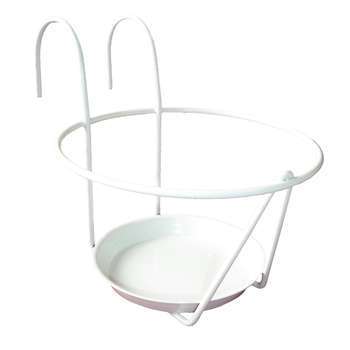 Porte-pot avec soucoupe (à accrocher) blanc, pour