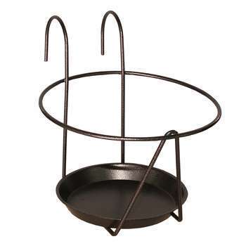 Porte-pot avec soucoupe à accrocher anthracite, po