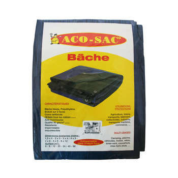 Bâche: polypropylène tissé 90g/m² 1,5x6m