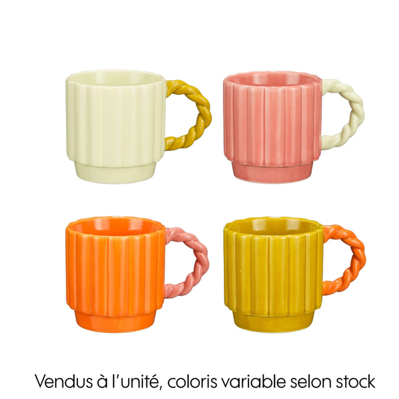 Mug Lizzy en porcelaine, coloris multicolore - H.