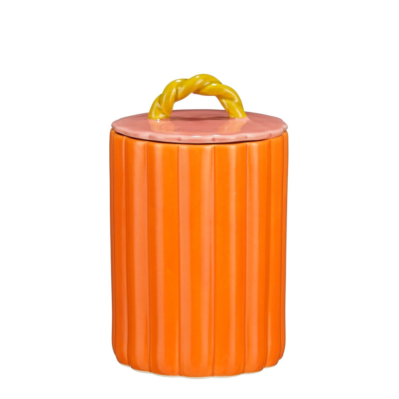 Bocal Lizzy en porcelaine, coloris orange - D. 11x