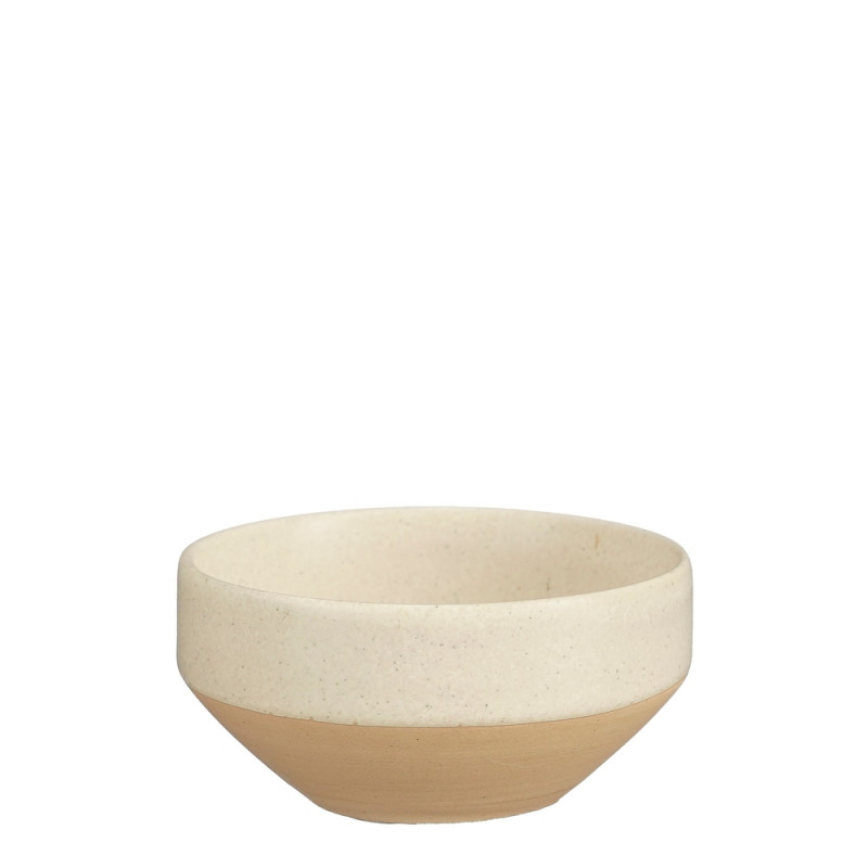Coupelle Nika en grès, coloris blanc cassé - D. 8x