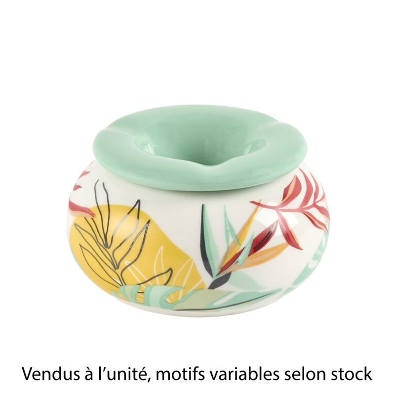 Cendrier floral en céramique, motifs variables - D
