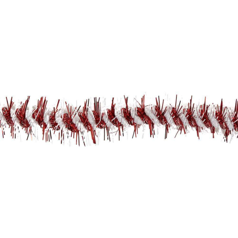 Guirlande torsade rouge blanc 200cm