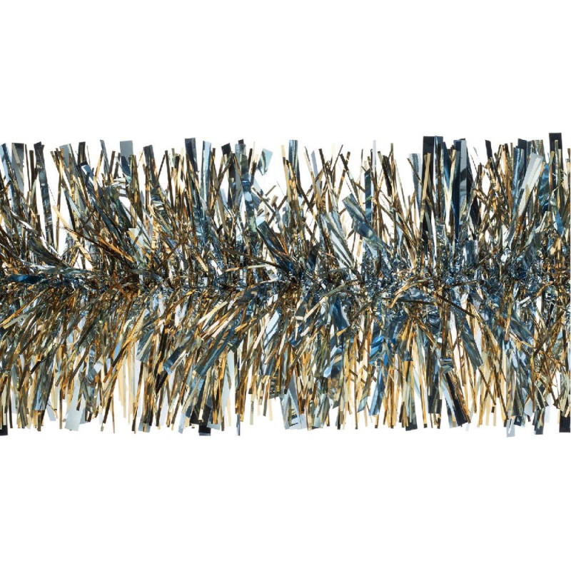 Guirlande de Noël, coloris bleu clair/bronze - L.
