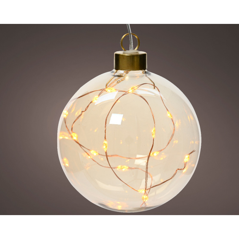 Décoration lumineuse Boule verre 30 micro LED blan