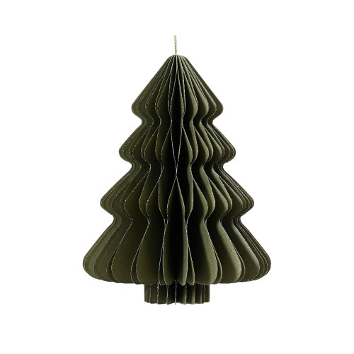 Suspension de Noël en papier : sapin, coloris vert