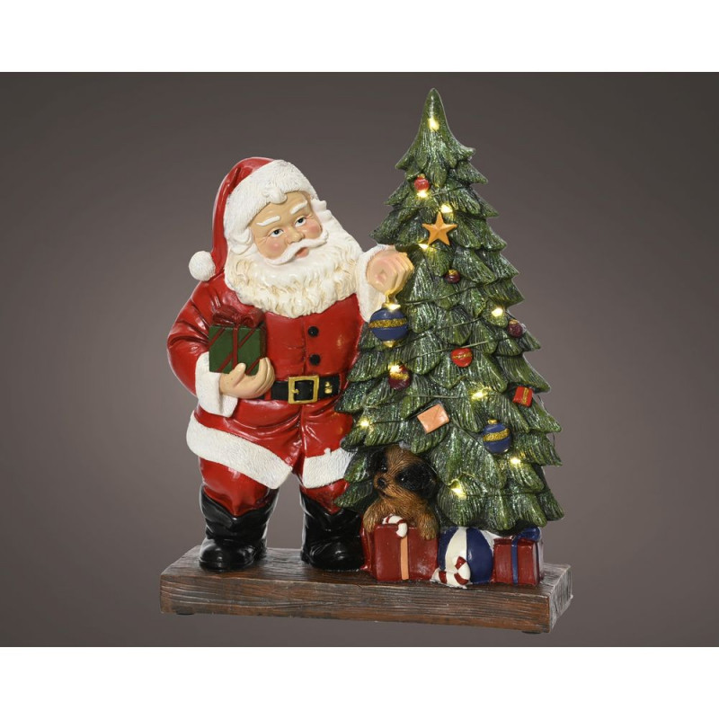 Décoration 'Père Noël', micro LED blanc chaud - H.