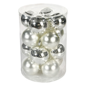 Assortiment 16 boules de Noël brillantes/mates, co