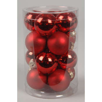 Assortiment 16 mini boules de Noël mates en verre,