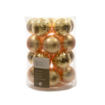 Assortiment 20 boules de Noël en verre, coloris or