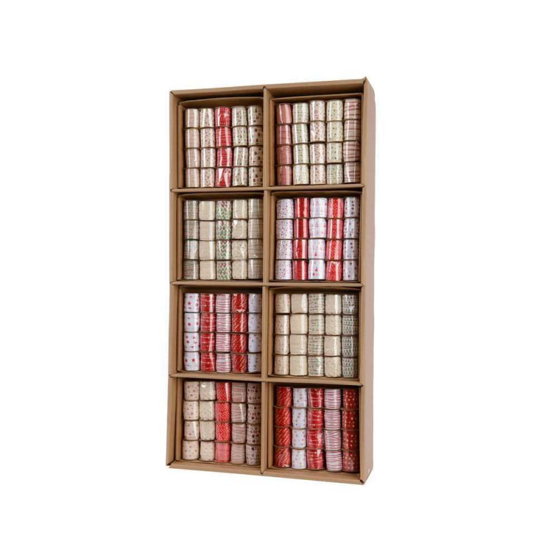 Ruban Coton Rouge Blanc 300 Cm