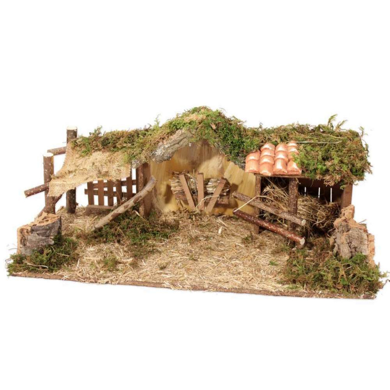 Décor pour crèche de Noël Crèche vide en bois et l
