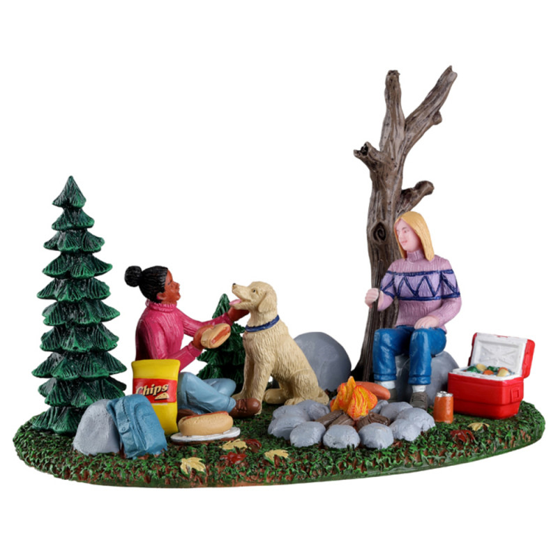 Vacances en camping d'automne, scène miniature de