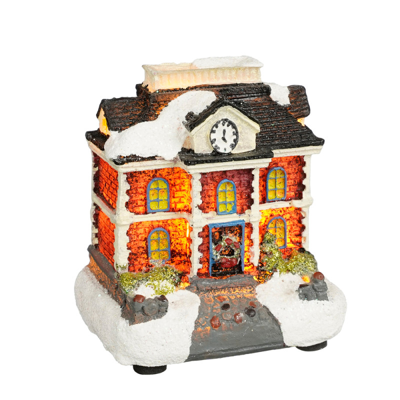 Scène animée, maisonnette pour village de Noël - H