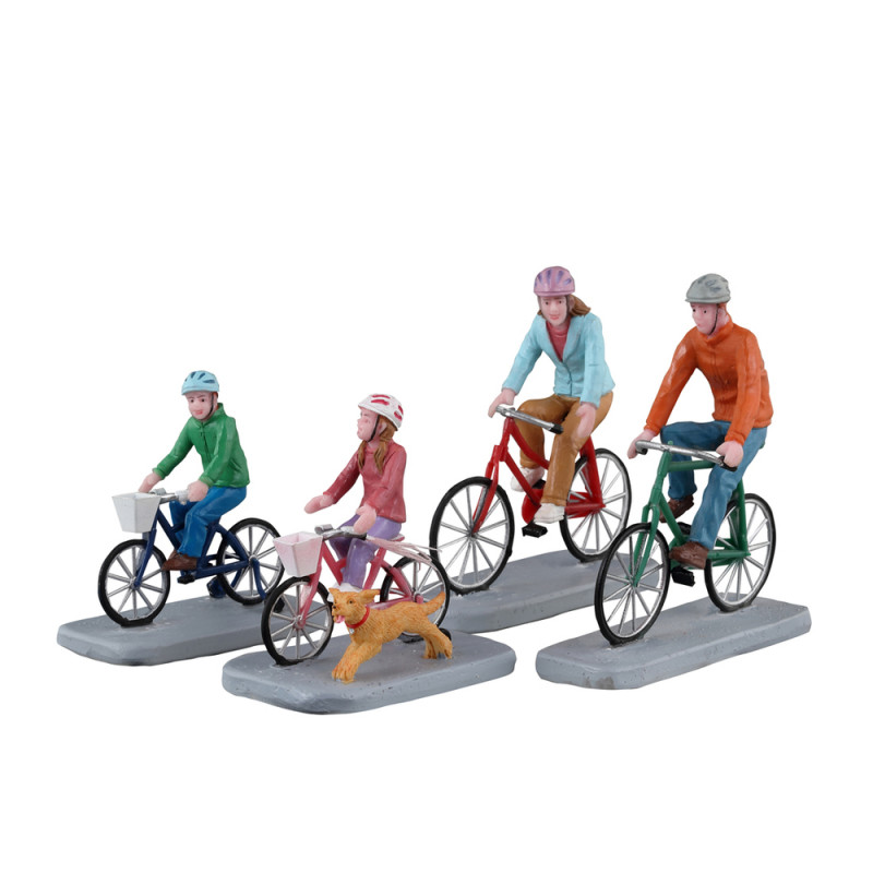 Figurines : Balade à vélo en famille pour village