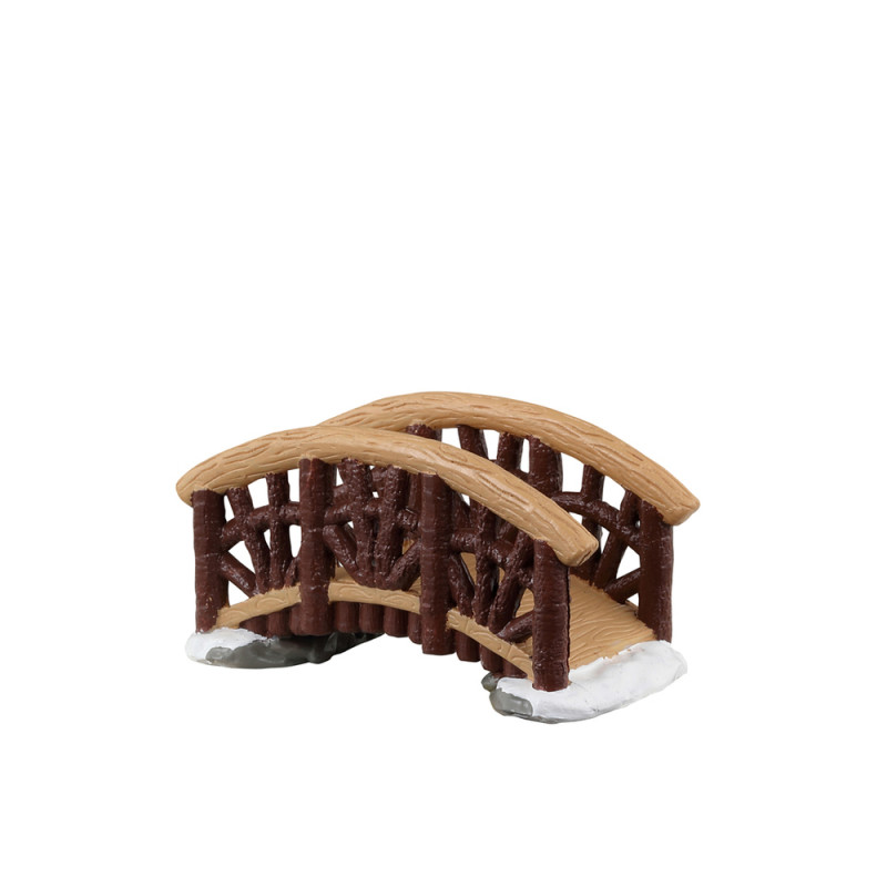 Passerelle rustique en résine pour village de Noël