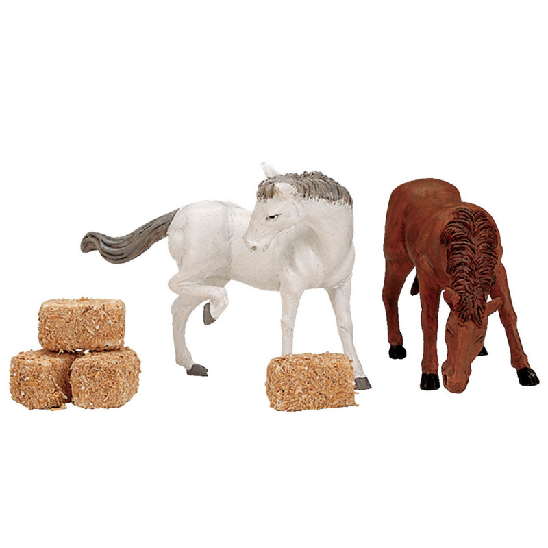 Figurines de Noël : Chevaux à la campagne autour d