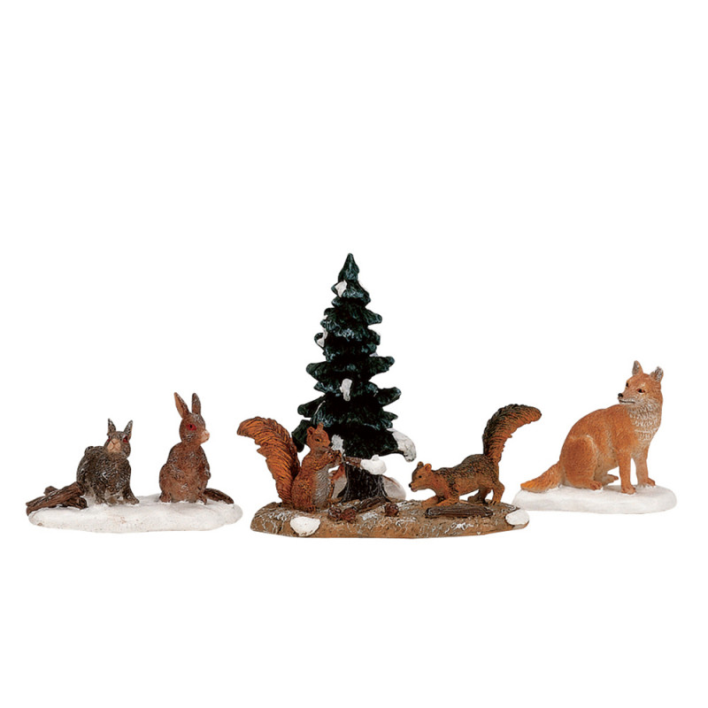 Figurines de Noël : Petits animaux de la forêt - H