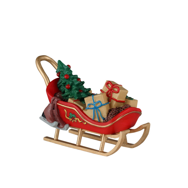 Figurine de Noël : Traîneau de Noël plein de cadea