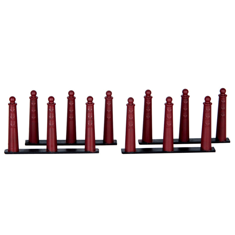 Figurine de Noël : Barrières de rue rouges x4 - H.