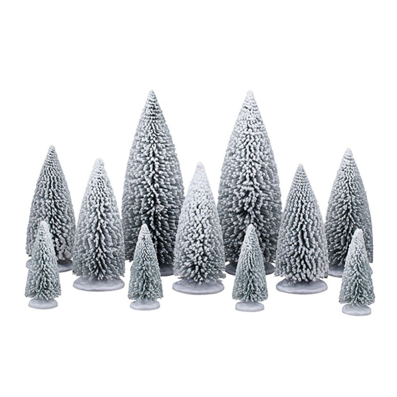 Assortiment de 11 sapins de Noël miniatures, pins