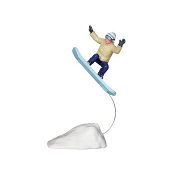 Figurine de Noël : Le saut en snowboard
